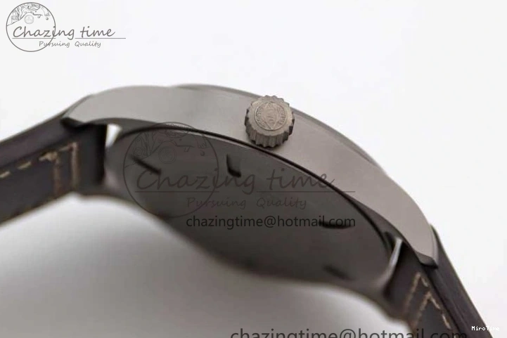 MIROTIME 0312 Mark XVIII IW327006 Titanium M+F 1:1 Best Edition Black Dial on Brown Leather Strap A Efficient 7052